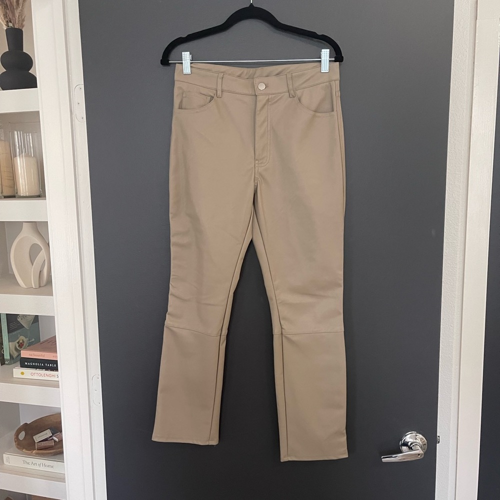 H&M Taupe Faux Leather Pants